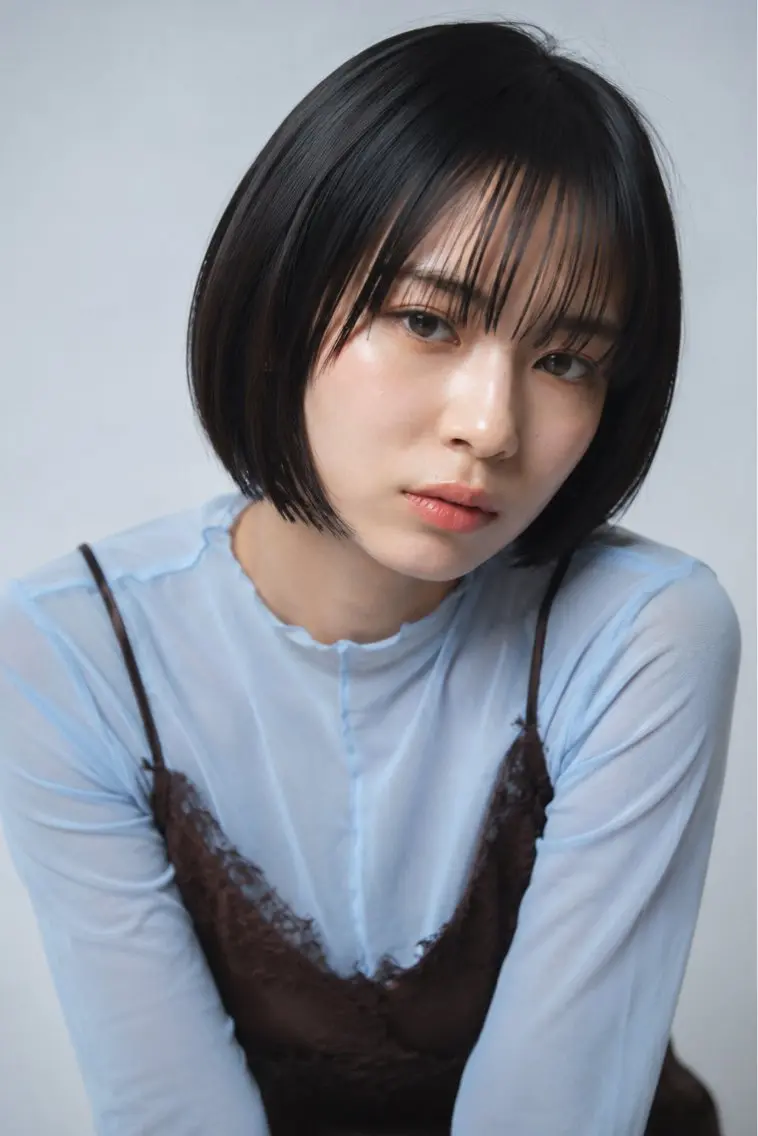 ショート カラー ショートヘア 小顔カット 西野 美桜のヘアスタイル