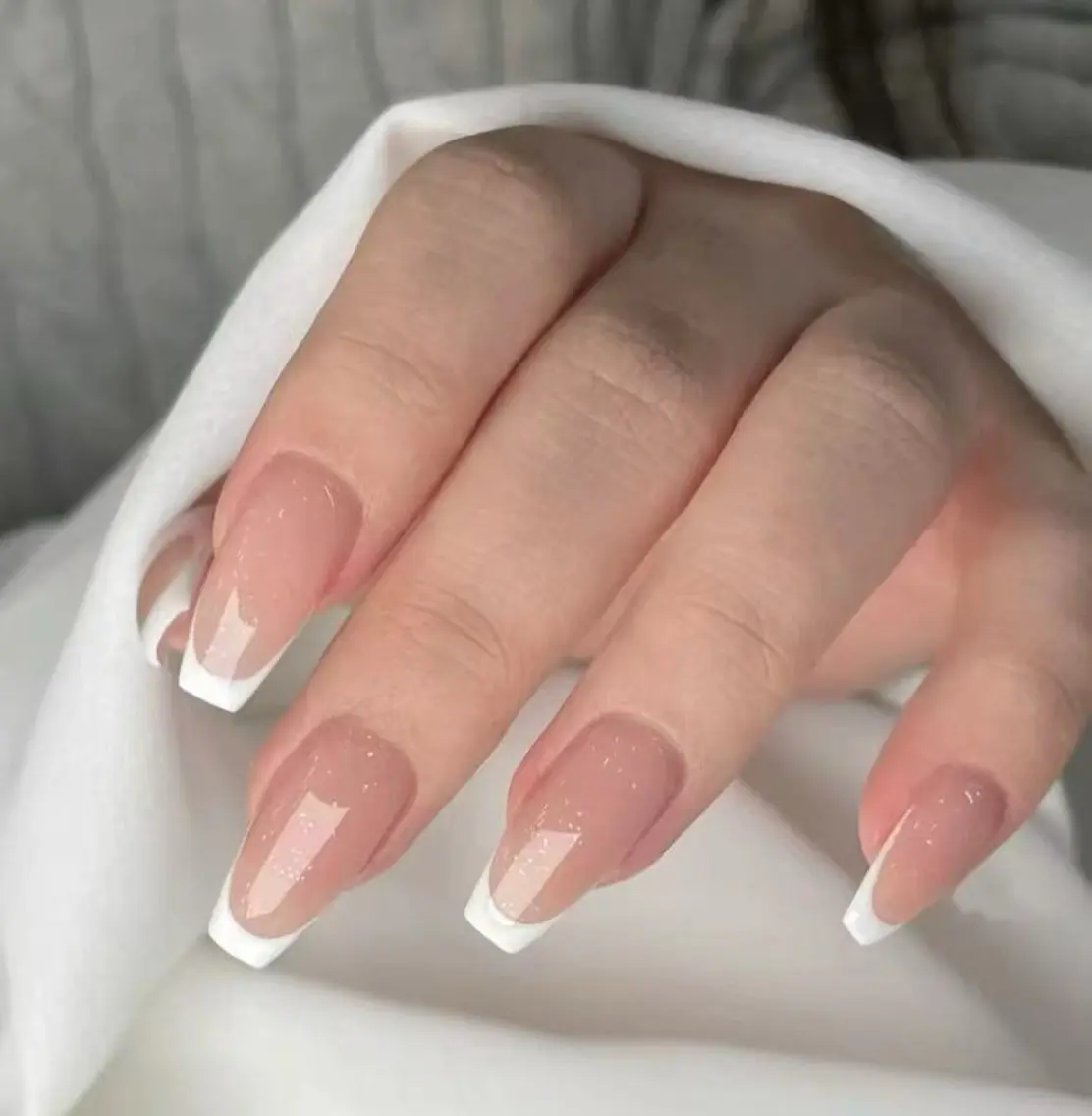 ネイル フラワーネイル フレンチネイル ジェルネイル ガラスフレンチ ハート ハンドネイル BabyYouMi nailのネイルデザイン