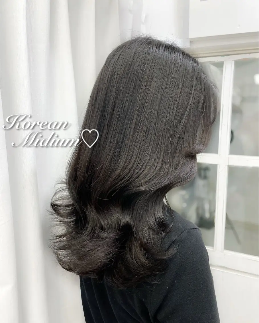 セミロング カラー カット ヘアカラー トリートメント ヘアセット 韓国ヘア🤍髪質改善 🇰🇷AKANEのヘアスタイル