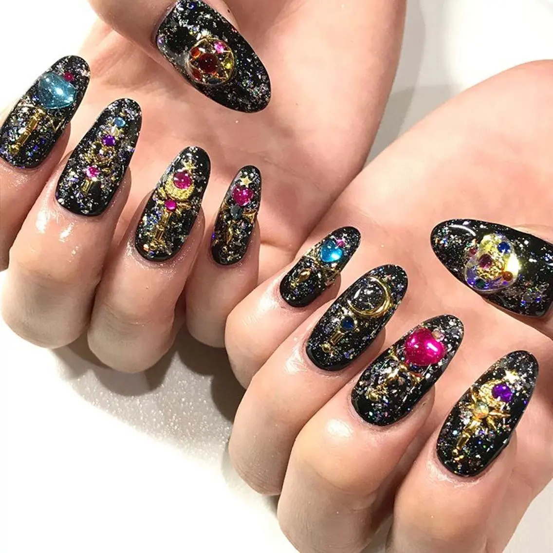 ネイル 渋谷／チップ長さ出し 👑アプレgel-xのネイルデザイン