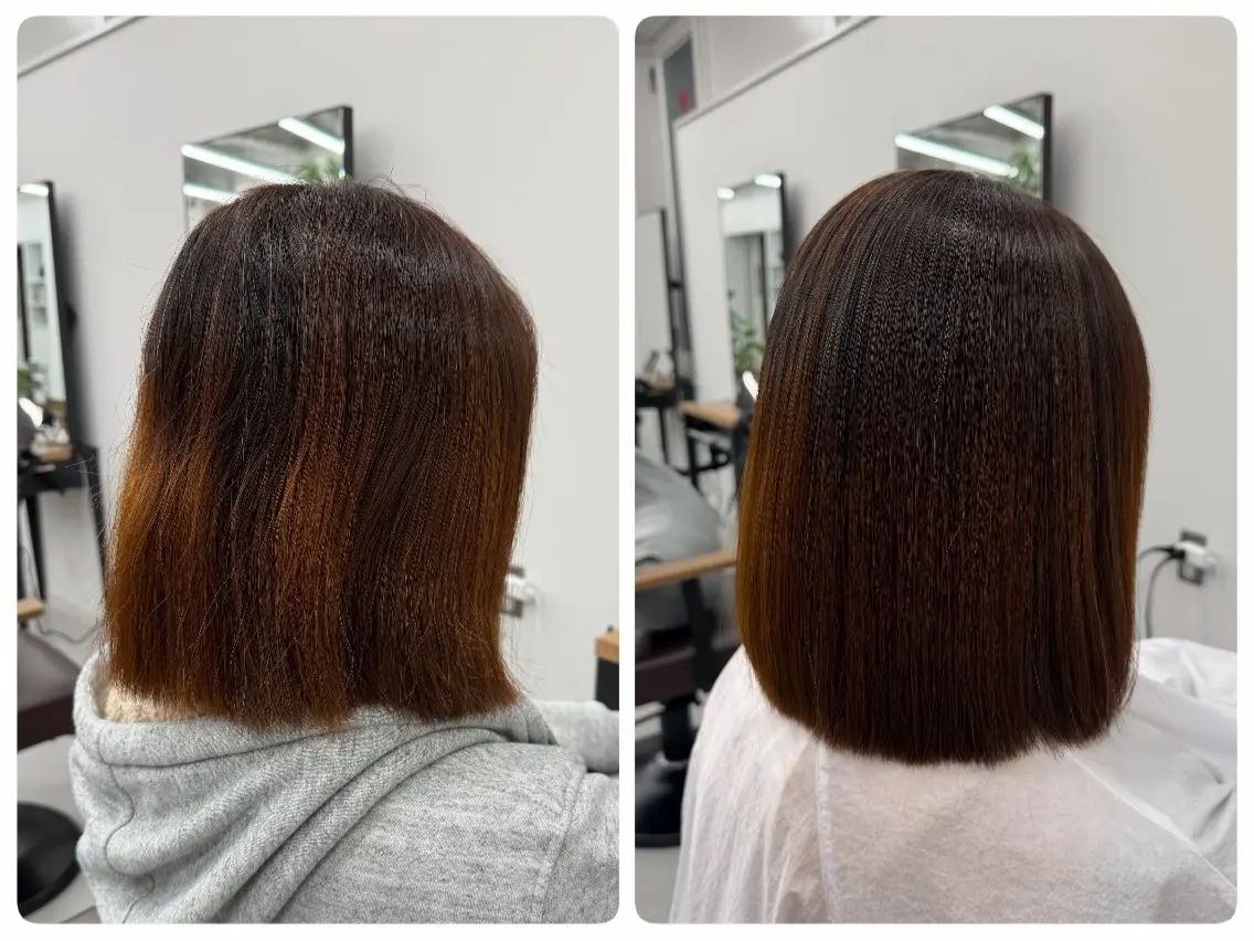 ミディアム 縮毛矯正 白鳥 リキのヘアスタイル