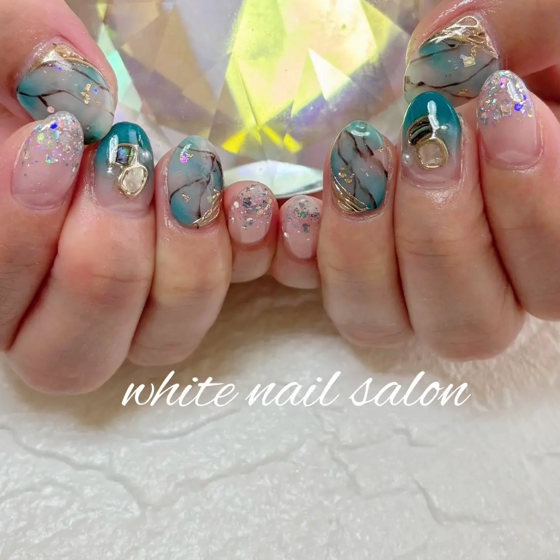 ネイル フットネイル ホワイト ハンドネイル white nail salonのネイルデザイン
