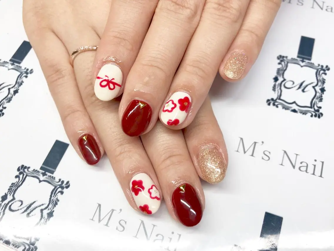 ネイル 成人式 M's nail ..高幡不動のネイルデザイン