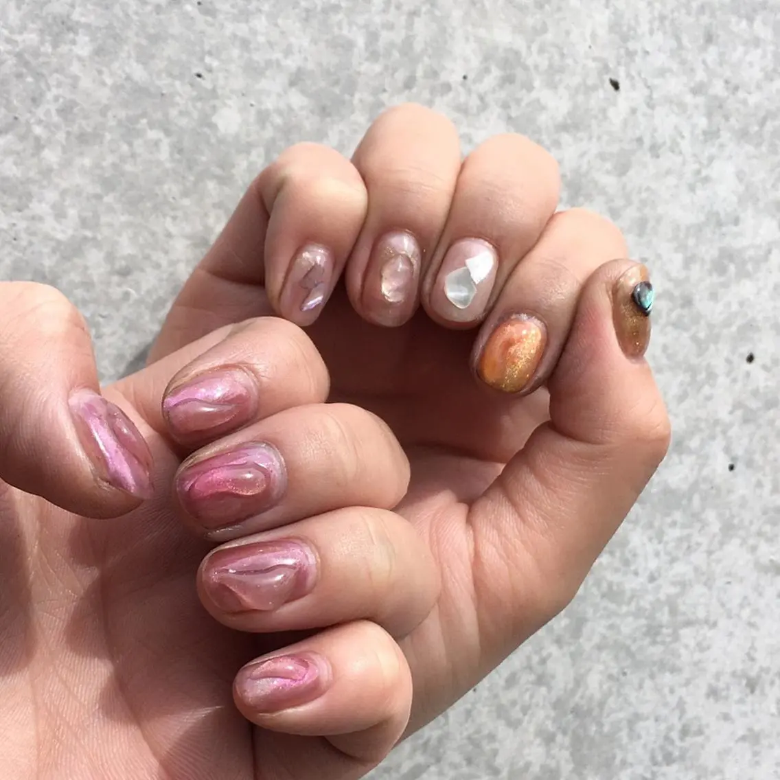 ネイル アートネイル 長さ出し ジェルネイル マットネイル ミラーネイル ハンドネイル nail salon Soeurのネイルデザイン