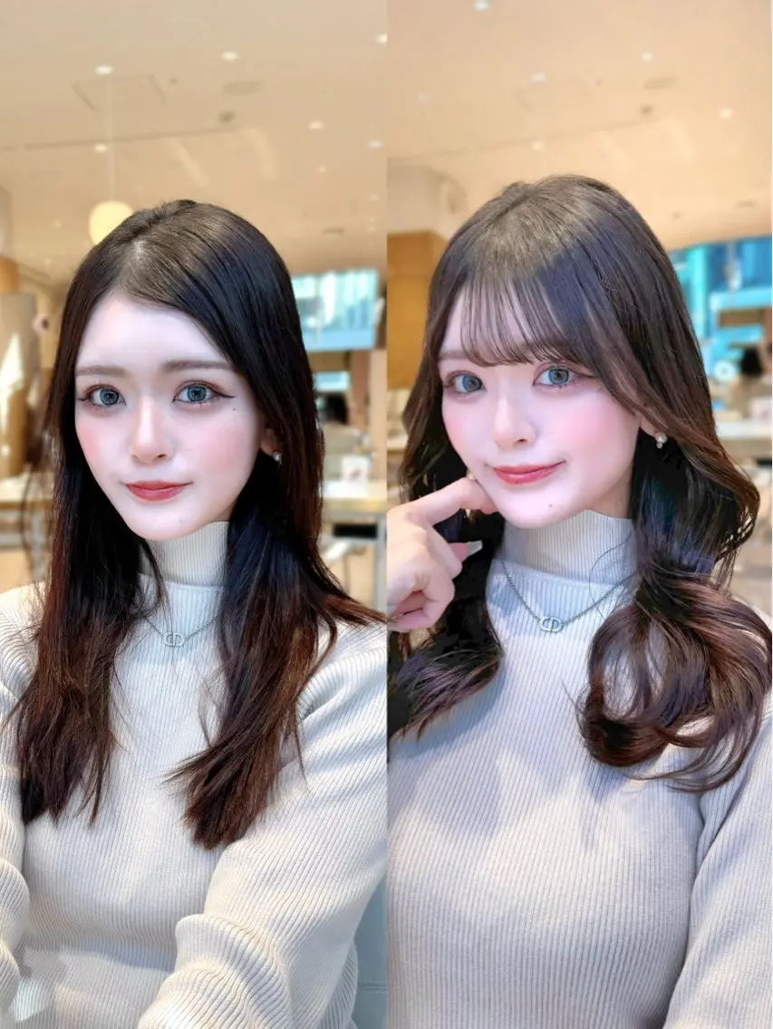 ロング カラー カット ヘアカラー トリートメント ヘッドスパ ヘアセット 韓国ヘア/レイヤー/ 顔まわり/りょーとのヘアスタイル