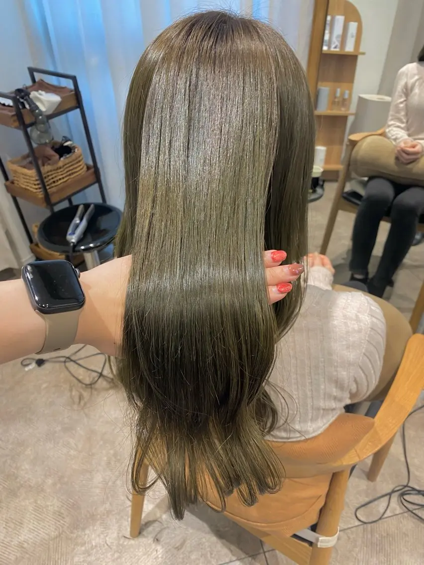 ロング カラー カット ヘアカラー トリートメント 透明感カラー/韓国 ヘア🩶yuri🩵のヘアスタイル