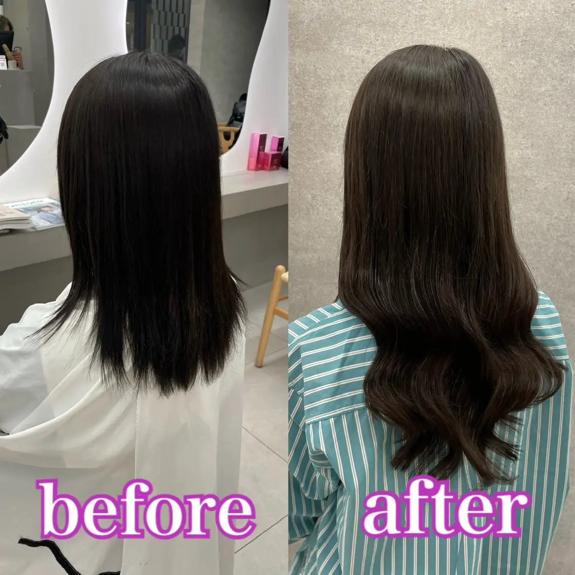 セミロング エクステ 望 吹のヘアスタイル