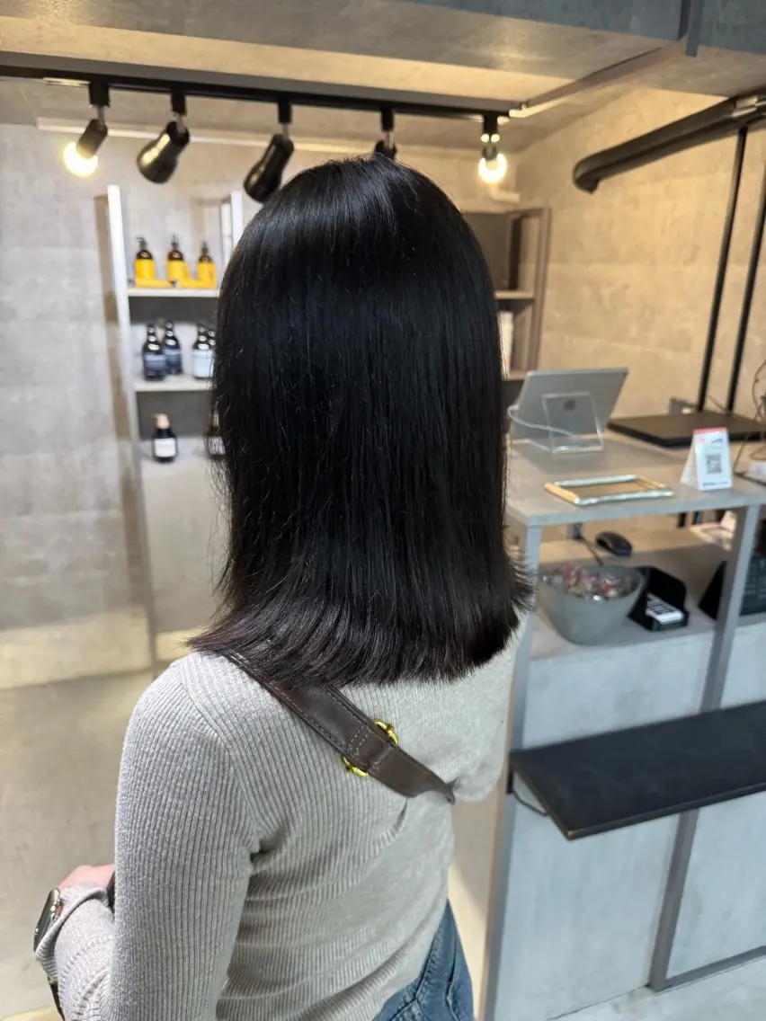 ミディアム カラー カット ヘアカラー トリートメント You/透明感カラー レイヤーカット/ボブのヘアスタイル
