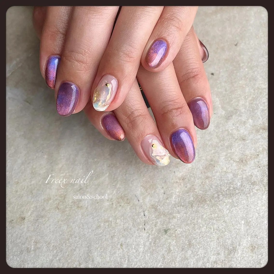 ネイル マグネットネイル ハンドネイル ハンドケア freex nail /ニュアンス/個性派のネイルデザイン