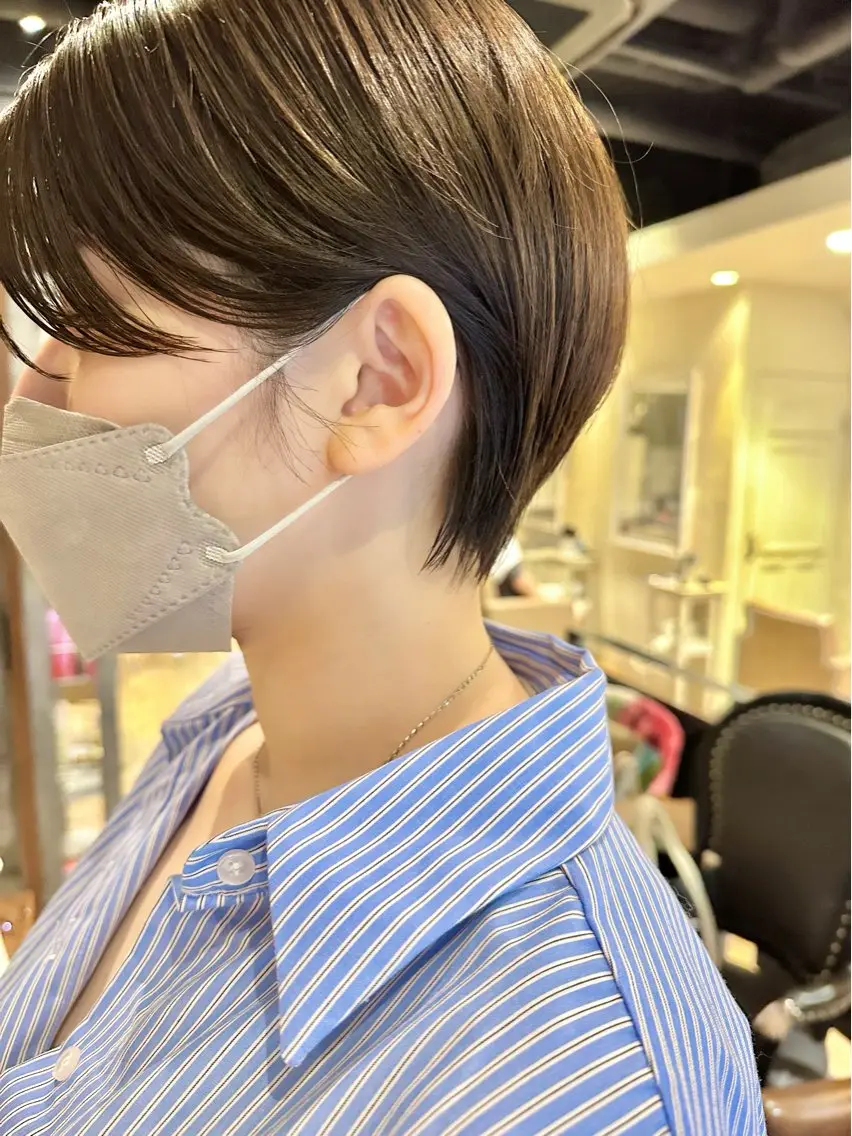 ショート ショート ボブ 梅田 木戸健人のヘアスタイル