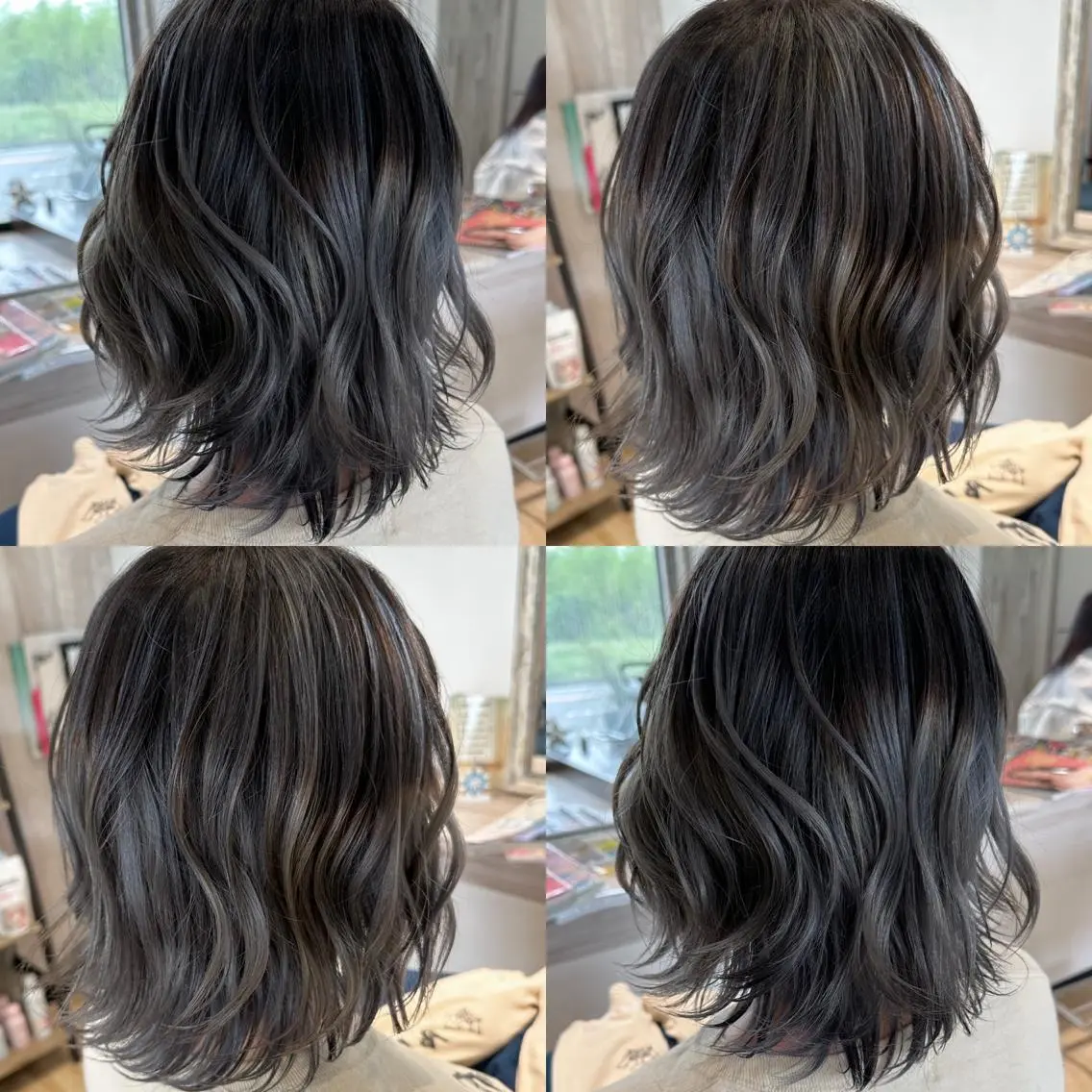 ミディアム カラー バレイヤージュ レイヤーカット Atelier 大内のヘアスタイル