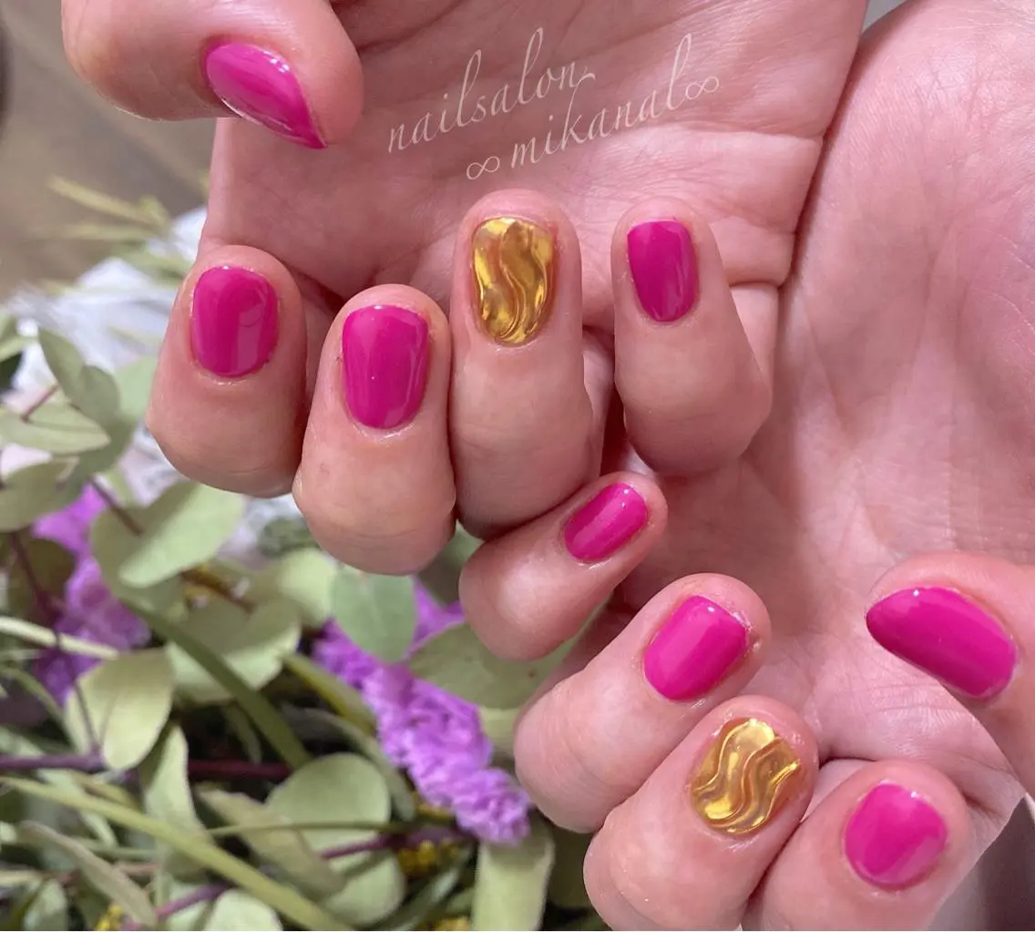 ネイル ピンク ハンドネイル フットネイル nailsalon ∞ ﾐｶﾅﾙ ∞のネイルデザイン