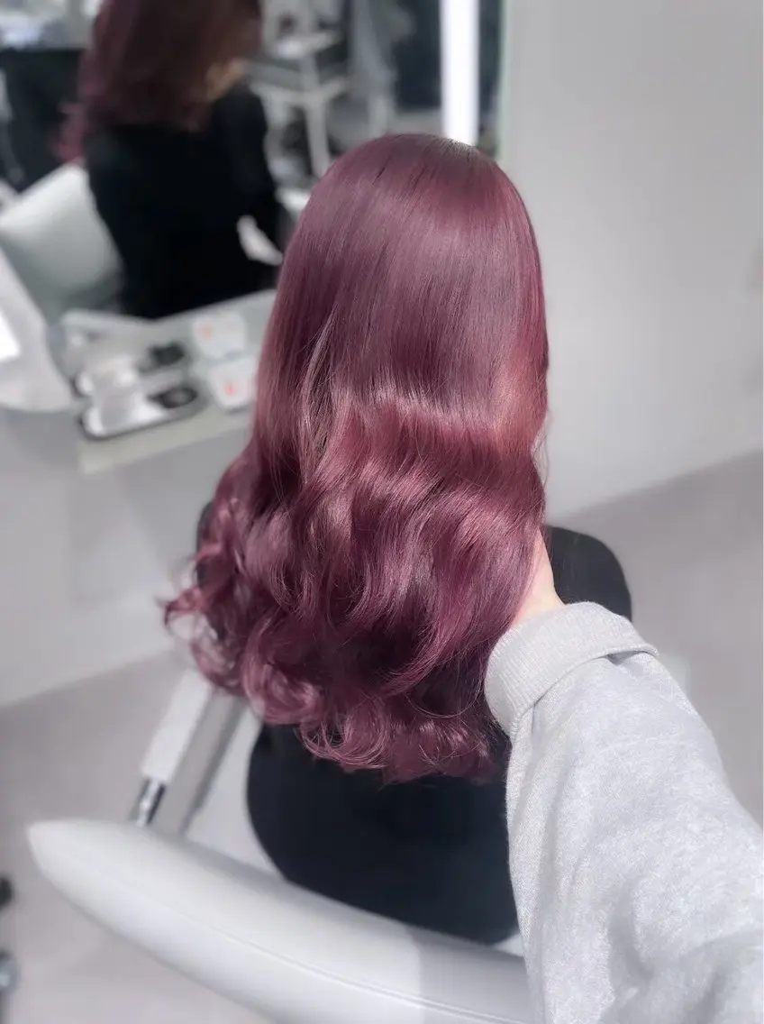 🍒血色感UP🍒ケアブリーチ+ピンクカラー+うる艶トリートメント¥12000の写真
