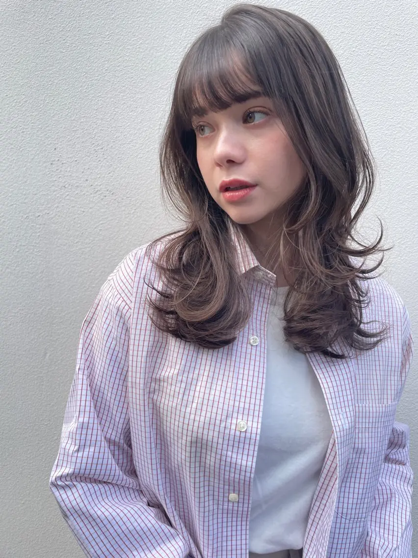 ミディアム カラー カット ヘアカラー トリートメント 嶋佐 昌大 シマサマオのヘアスタイル