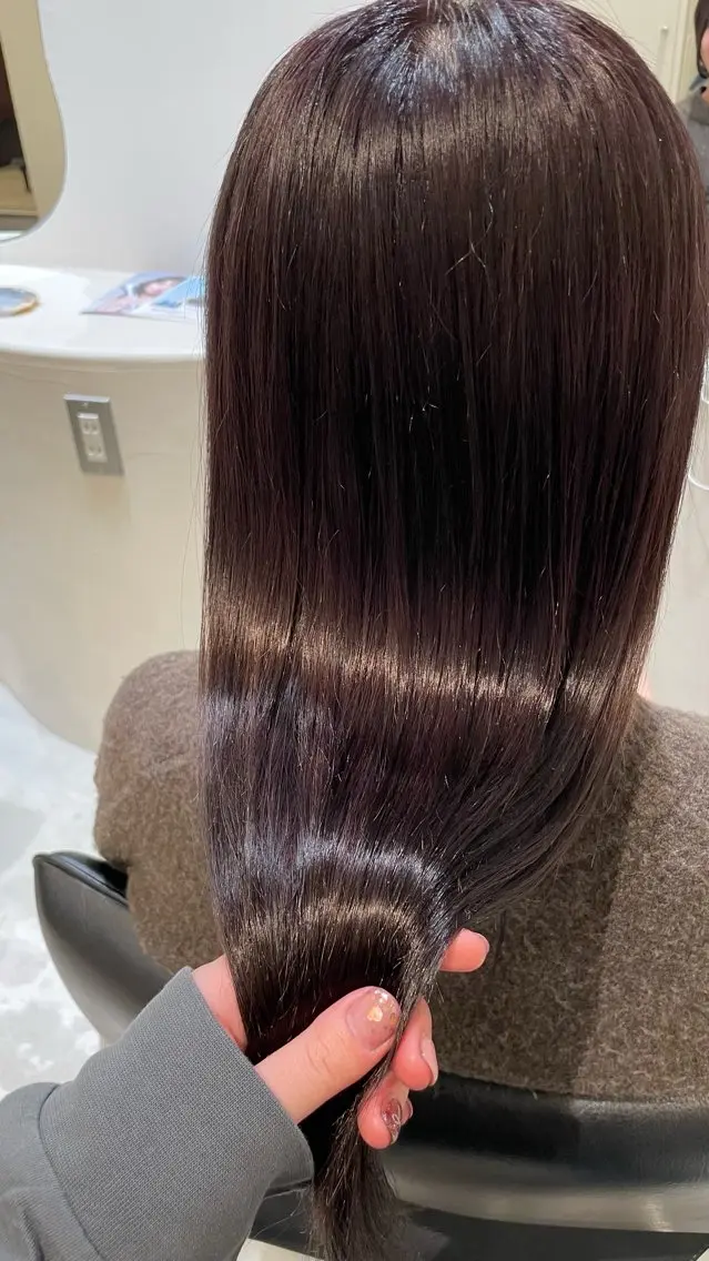 ロング カラー ラベンダーカラー ヘアカラー トリートメント たかはし ゆうなのヘアスタイル