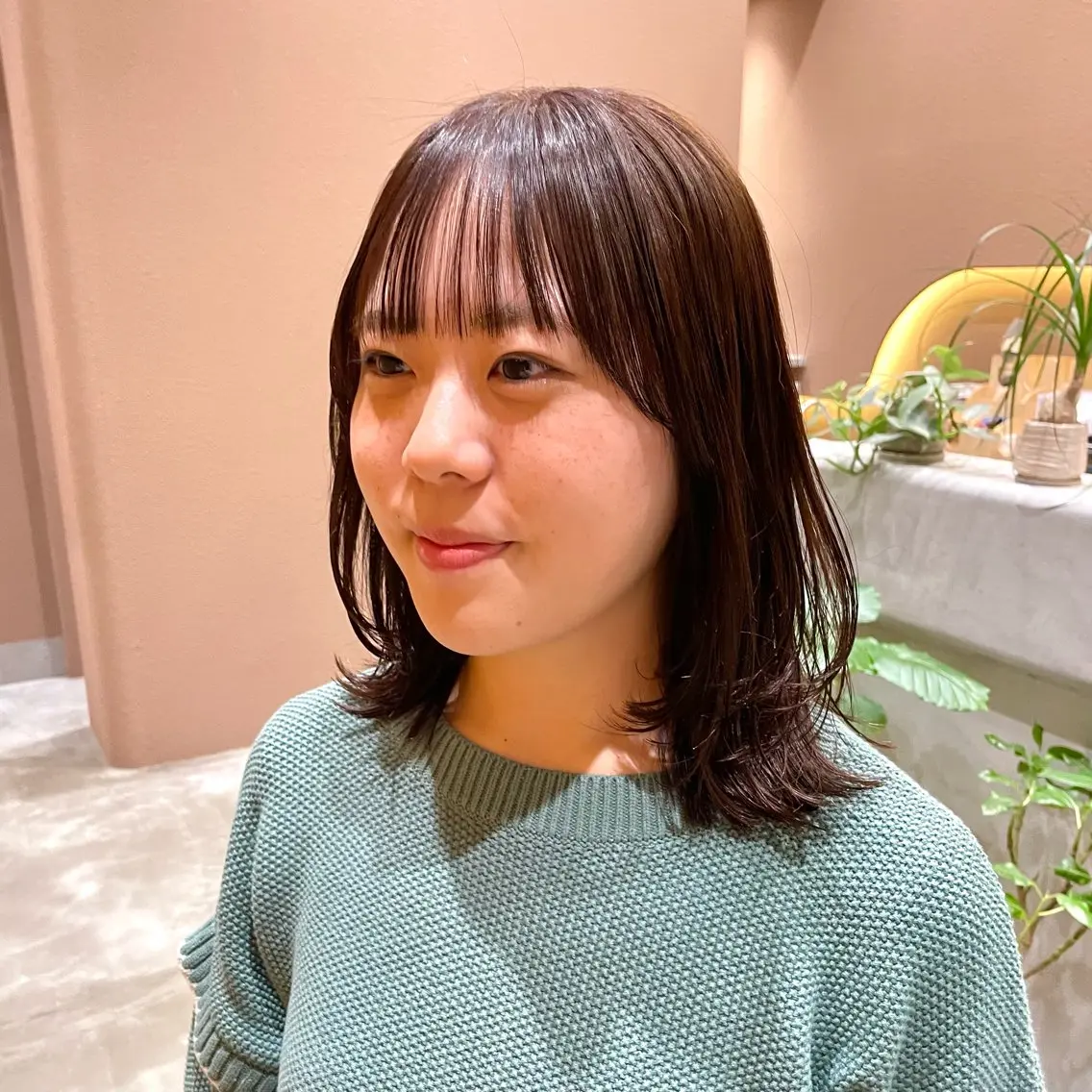 ミディアム 為近日向子🐥暖色 💘顔周りカット🌈のヘアスタイル
