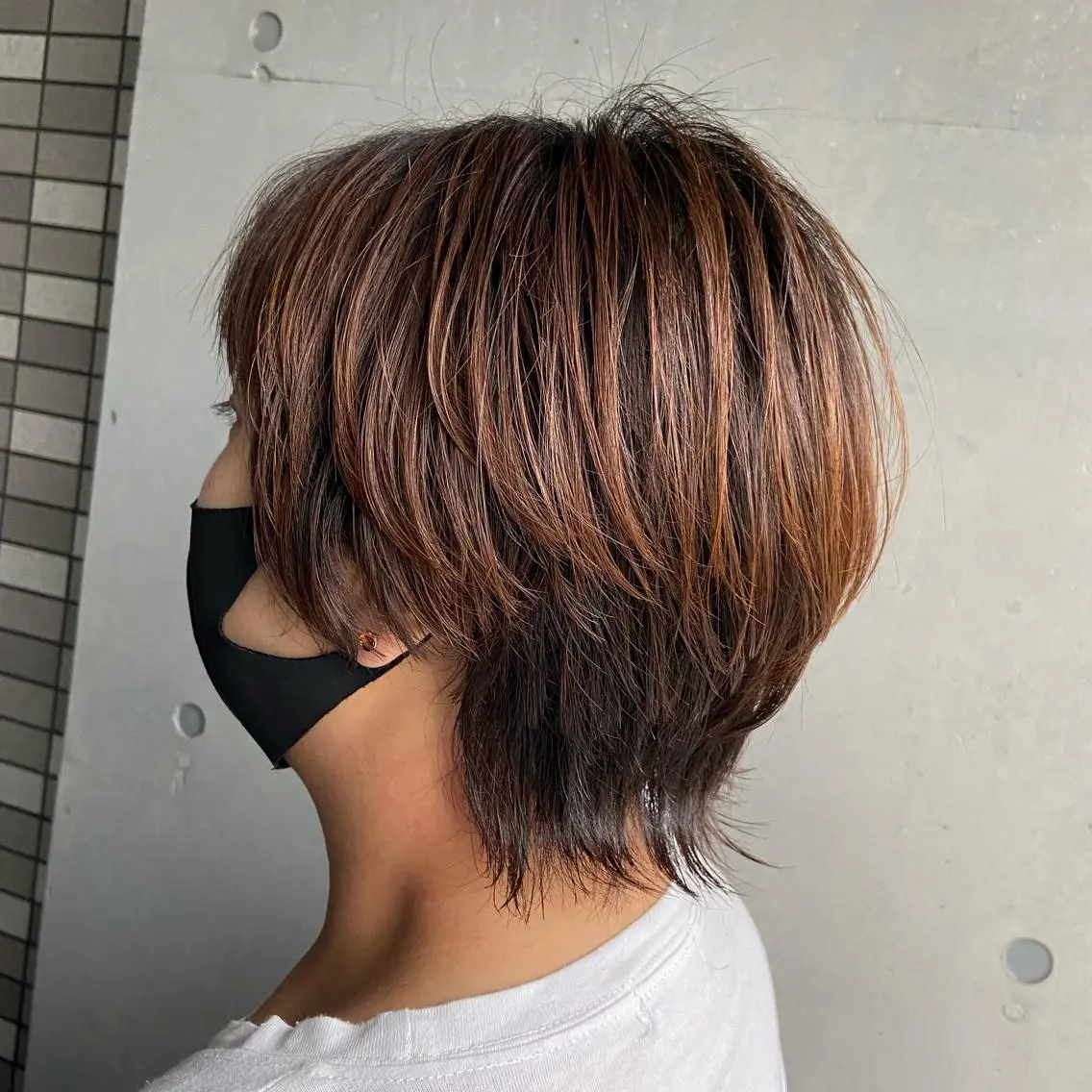ショート カラー ウルフカット 💜推しインナー カラー/菊池柊真💜のヘアスタイル