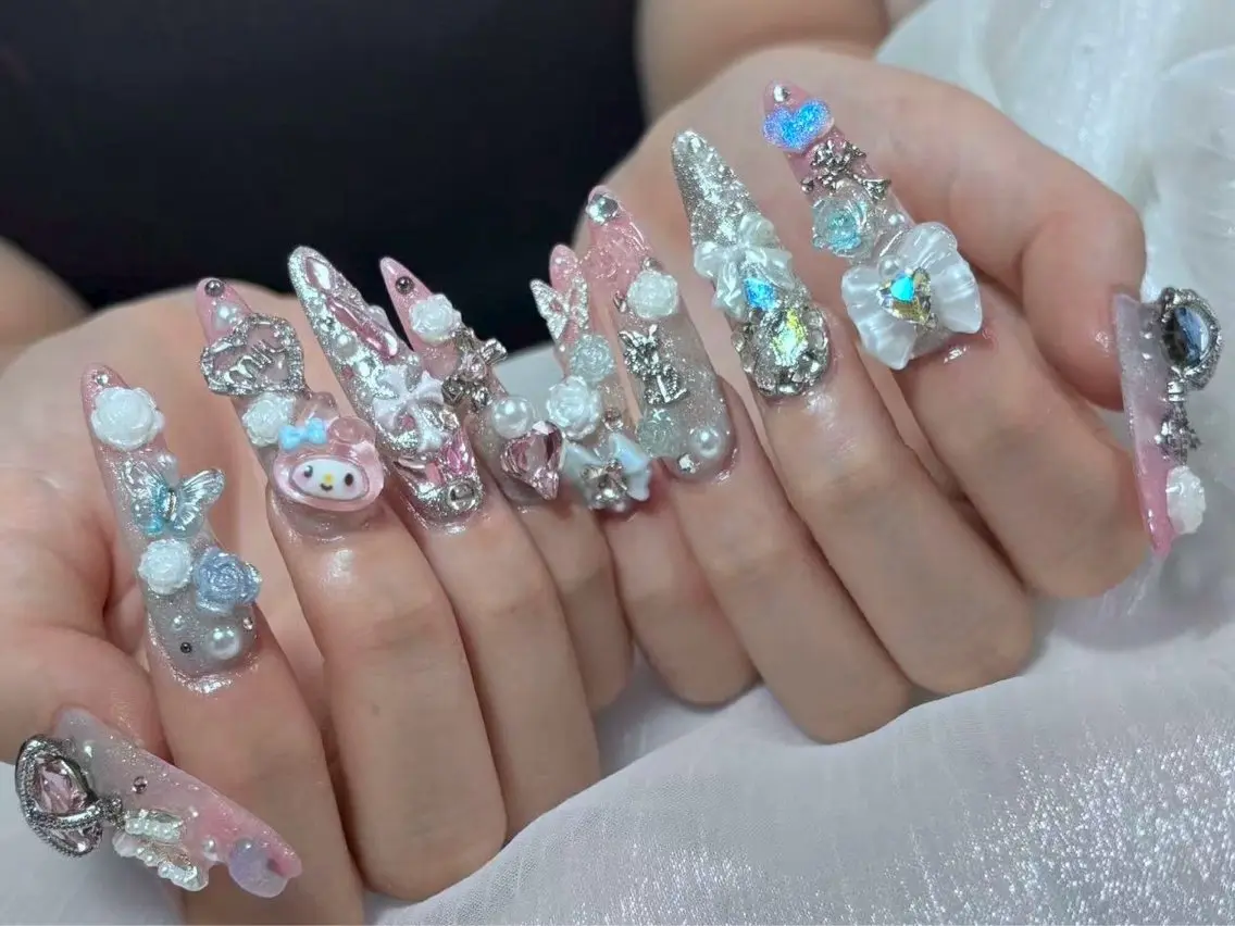 💖【チップ長さ出し10本】持ち込みデザイン🫧パーツ無制限付け放題💕OKの写真