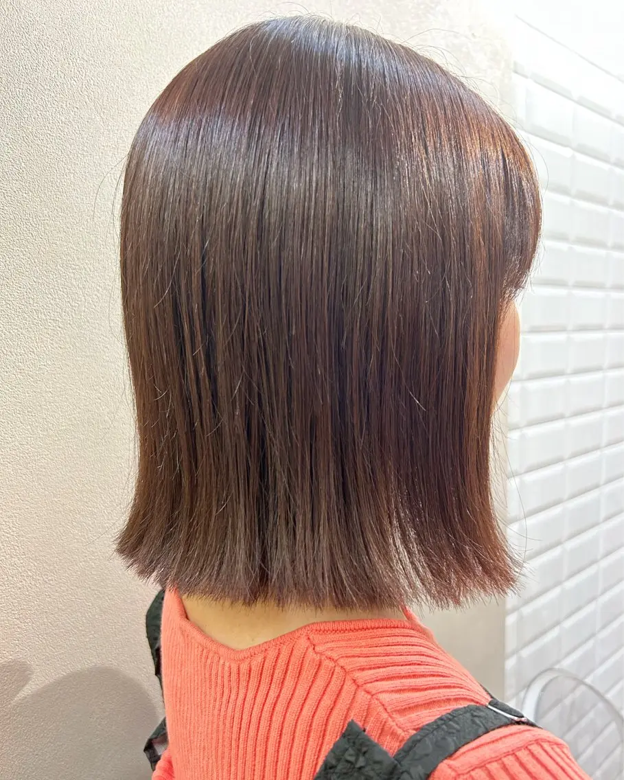 ショート カラー ブラウンカラー ピンクカラー ピンクブラウン hubhair レイヤー/透明感のヘアスタイル