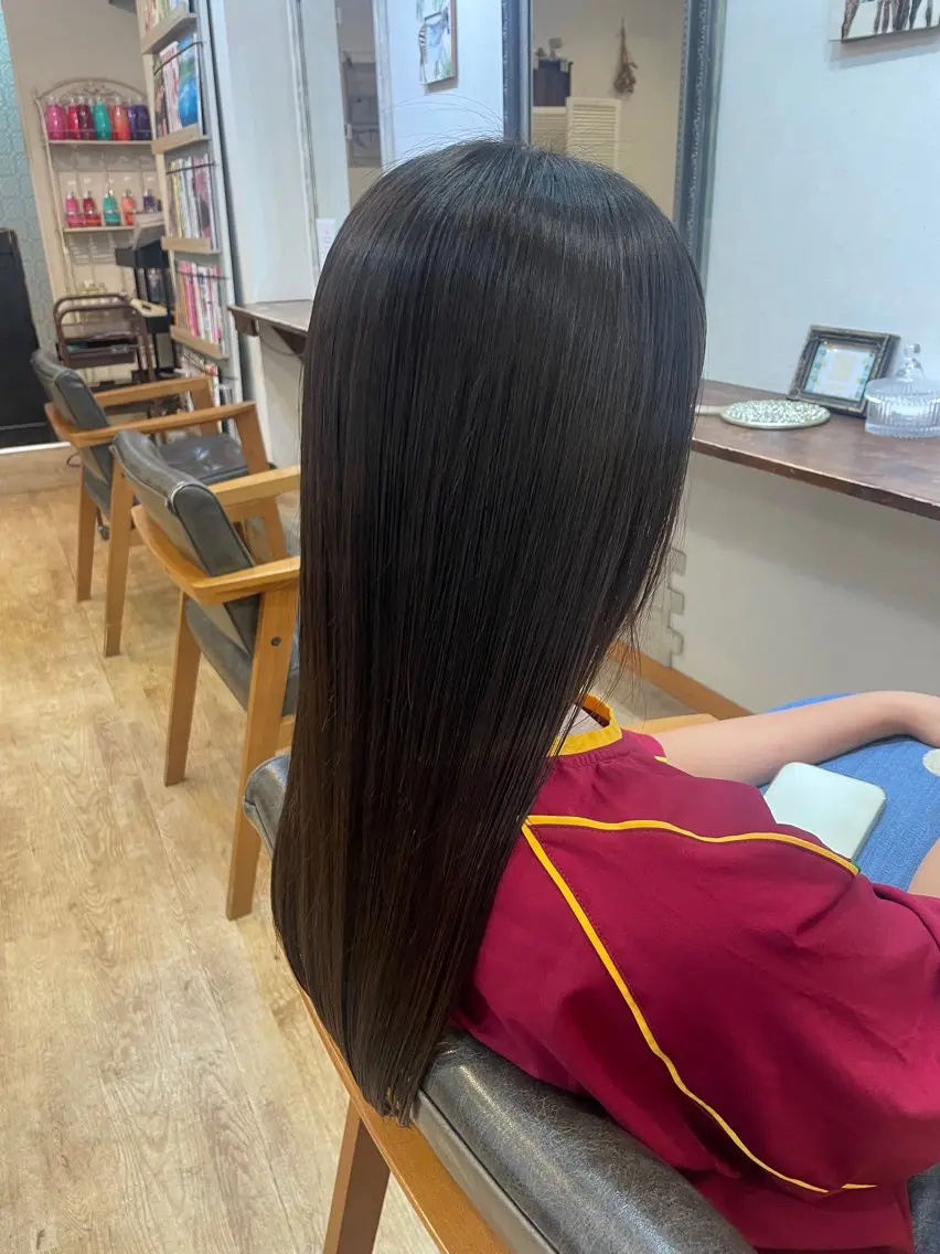 ロング 髪質改善 縮毛矯正 大谷 羽音のヘアスタイル