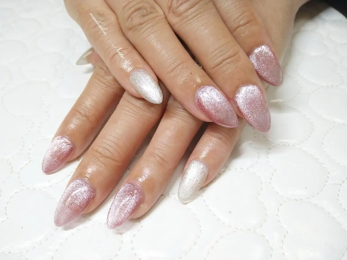 ネイル 長さ出し マグネットネイル ワンカラーネイル ショートネイル nailsalon Natuのネイルデザイン