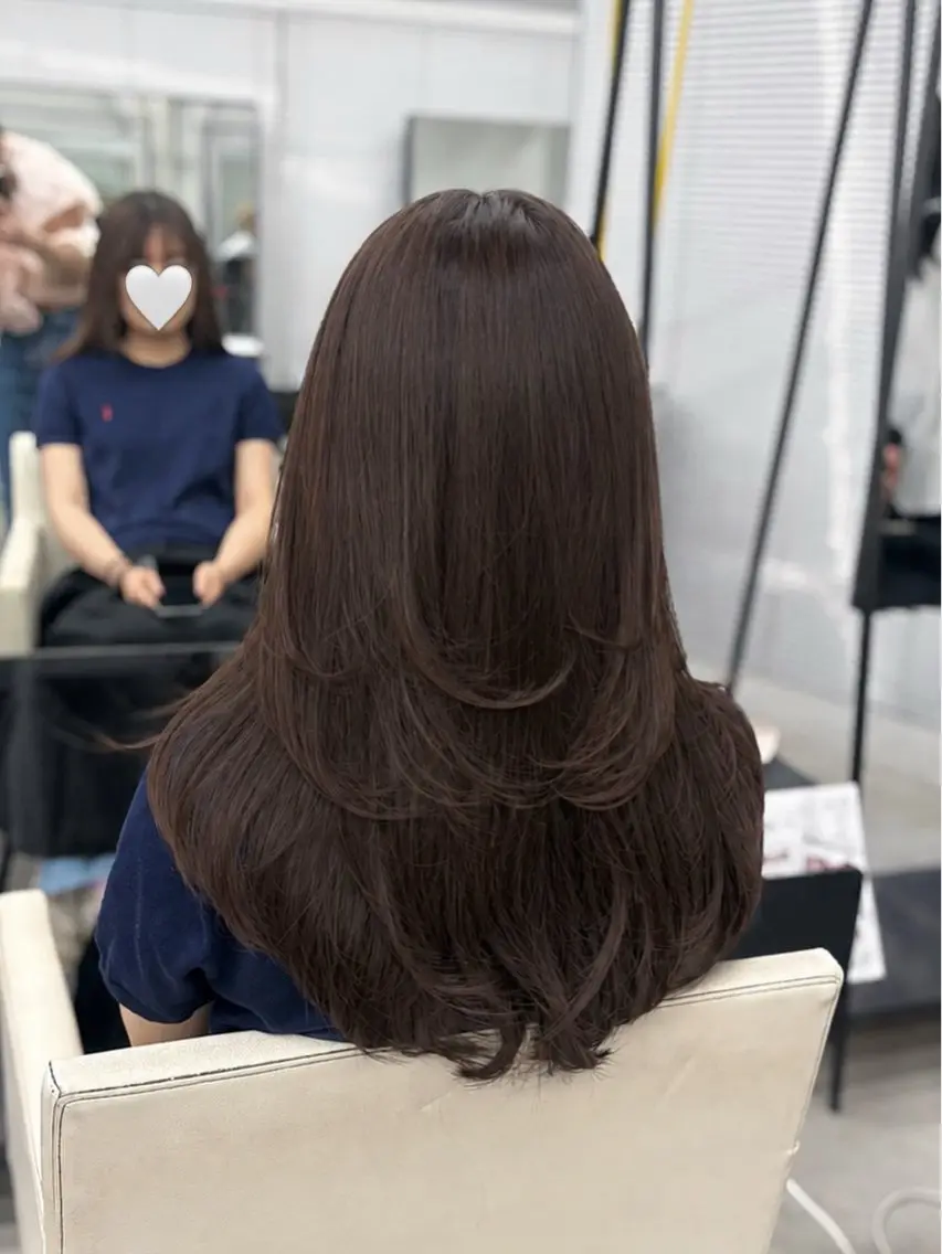 セミロング セミロングレイヤー レイヤーカット カット ヘアカラー トリートメント 💗韓国ヘア/髪質改 善💗若菜あいこのヘアスタイル