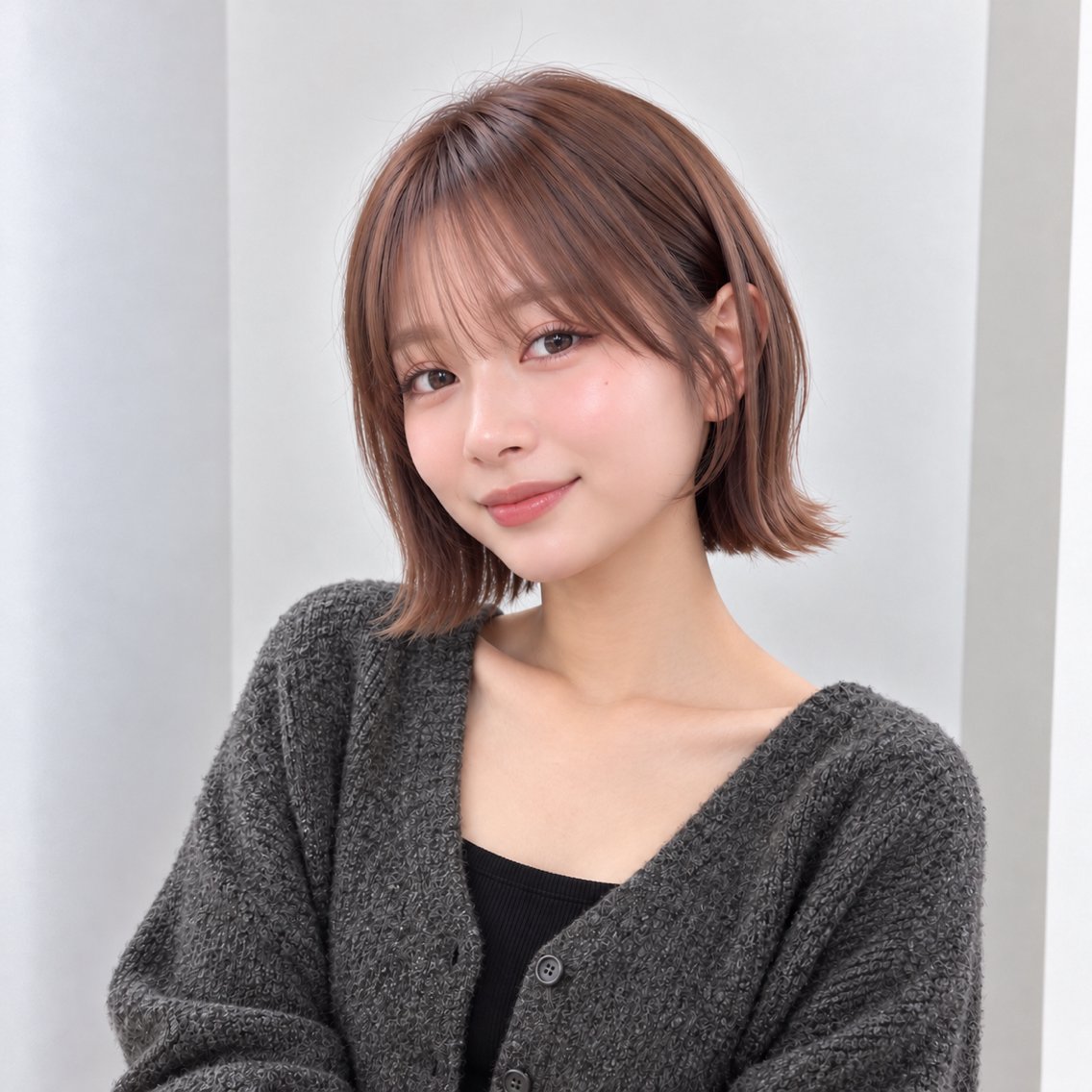 ショート カラー ボブレイヤー ボブ レイヤーカット カット ヘアカラー トリートメント お悩み改善/銀座/ ボブ/🌸ゆうき🌸のヘアスタイル