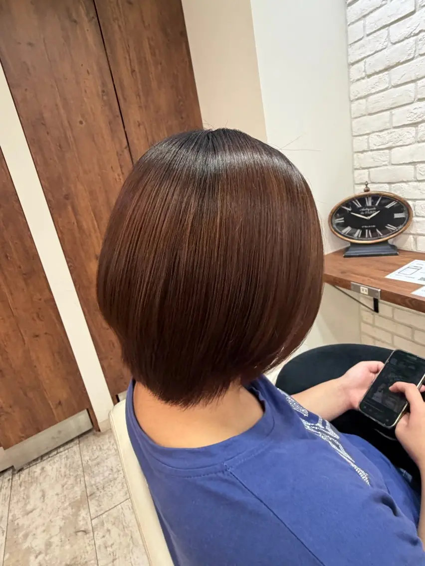 ショート カット ヘアカラー トリートメント 髪質改善/艶カラー✨ 50％オフ/斉藤広人のヘアスタイル