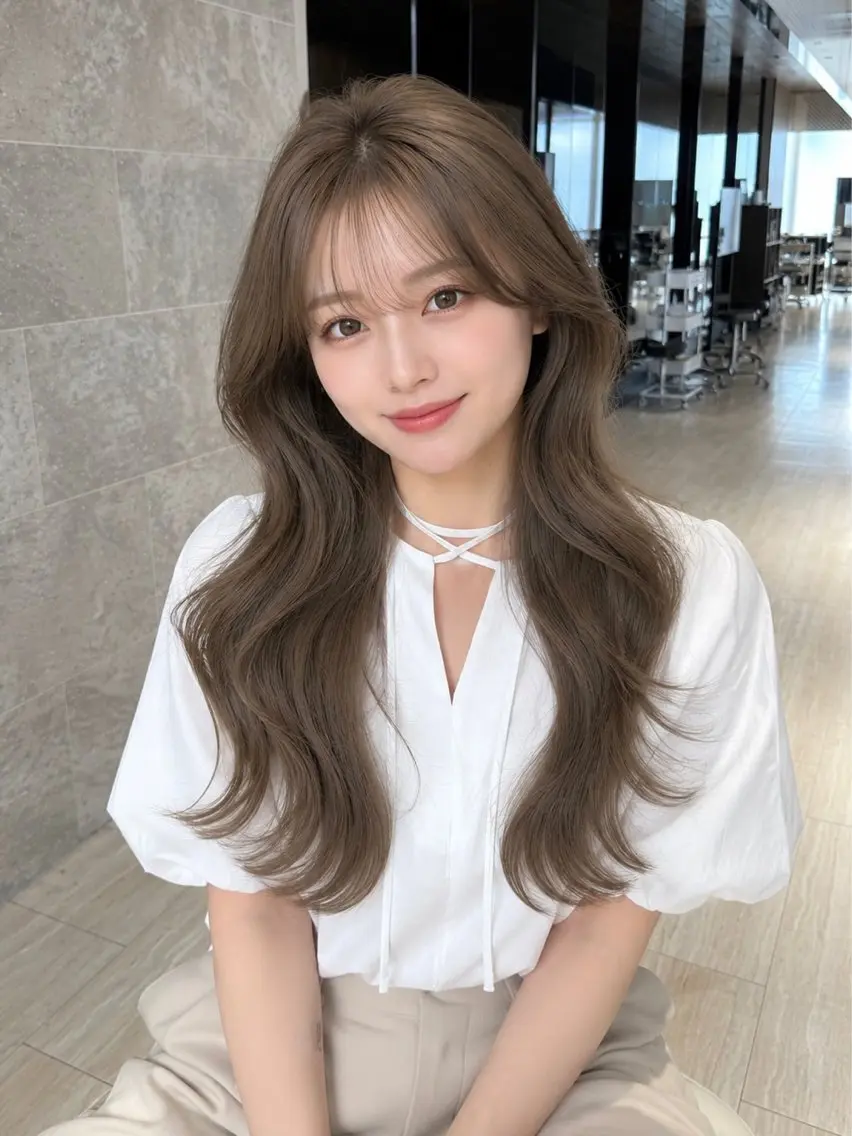 ロング ヘアカラー トリートメント 🎀韓国ヘア🎀 𝓡𝓲𝓷𝓱𝓪のヘアスタイル