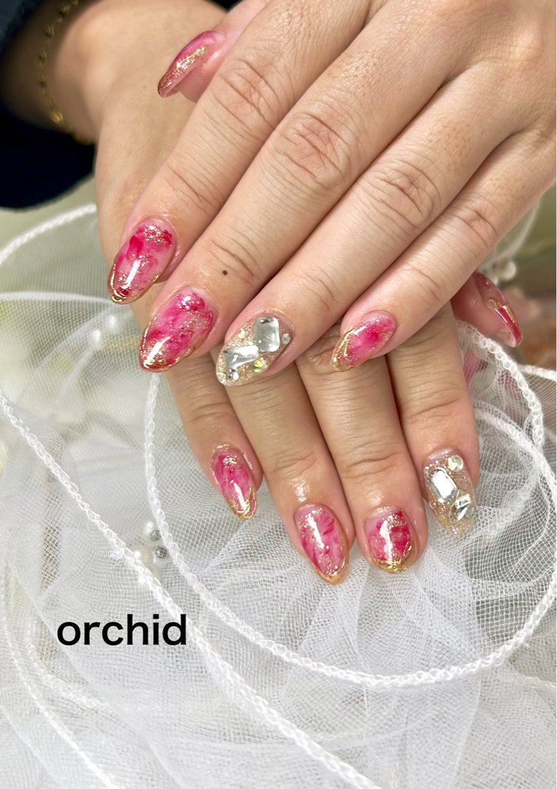 ネイル ハンドネイル orchid ♡オーキッドのネイルデザイン