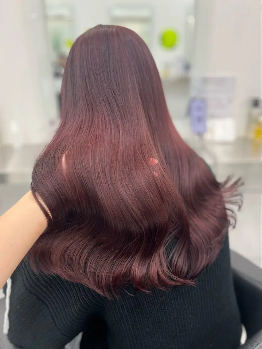 ロング カット ヘアカラー トリートメント ヘアセット 🍒韓国暖色ヘア NO.1🍒🪽のヘアスタイル