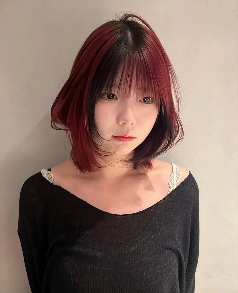 【デザインカラーの方🍓】ブリーチ1回(リタッチも🉑)➕デザインカラー /梅田/中崎町/暖色/ブロックカラー/ルーツの写真