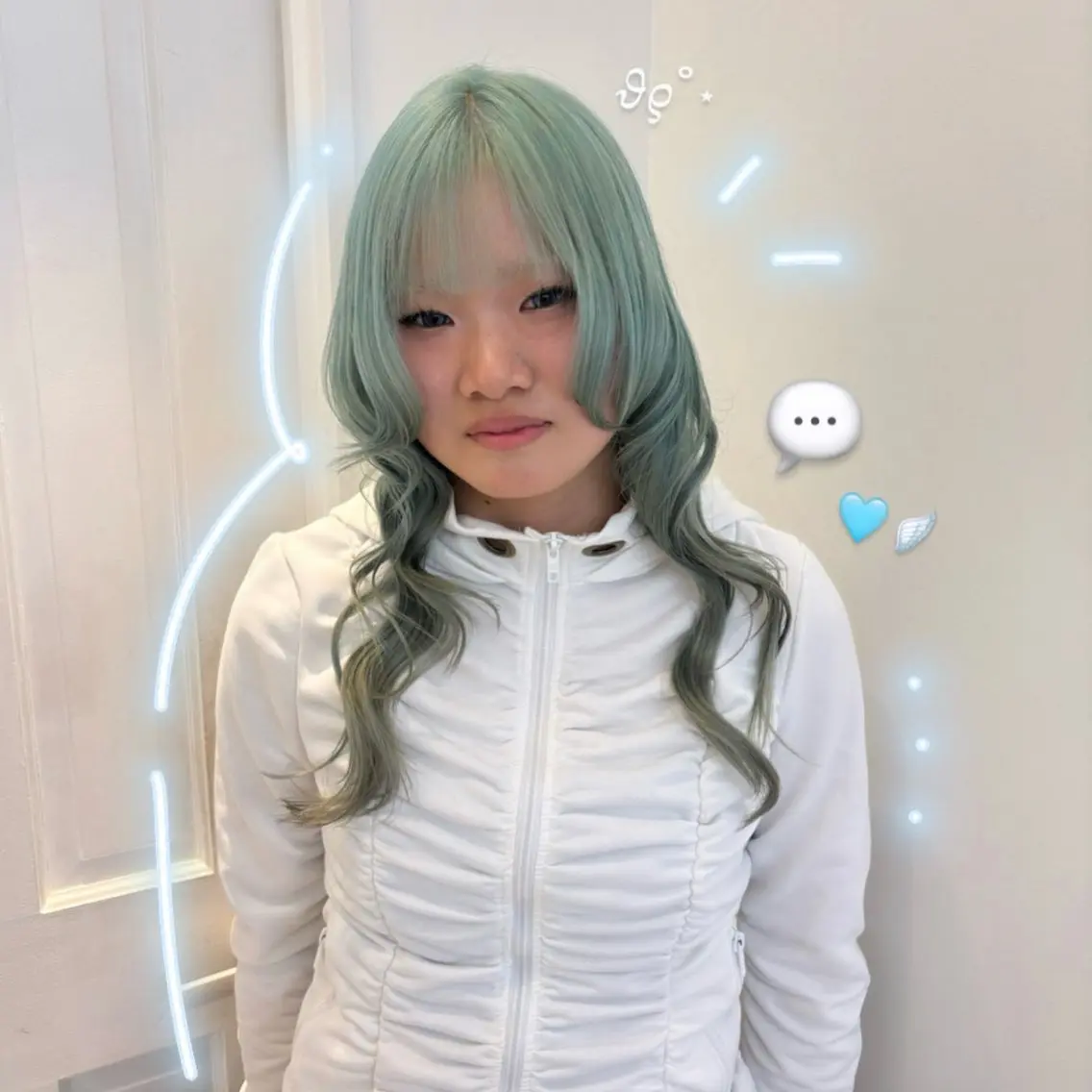 ロング カラー ブルーカラー デザインカラー ダブルカラー ラベンダーカラー エクステ ヘアカラー レイヤー sala 推しカラー職人🎀のヘアスタイル