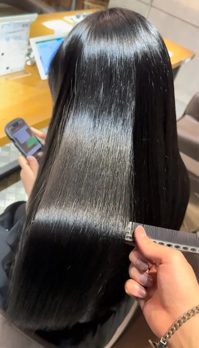 ロング 髪質改善 カット 縮毛矯正 トリートメント 髪質改善 すずきひじりのヘアスタイル