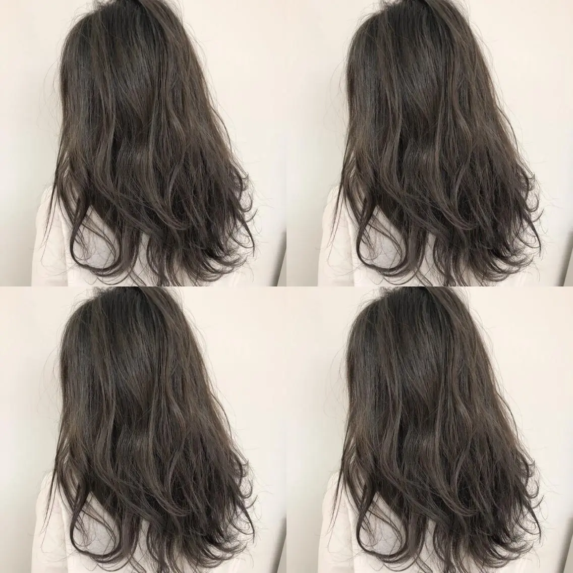 ロング カラー アッシュ バレイヤージュ ブリーチ グラデーションカラー グレージュ 似合わせカット/ レイヤーカット/新谷のヘアスタイル