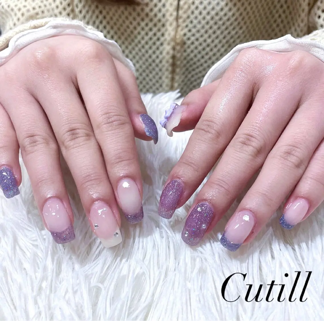 ネイル ブルー フラッシュネイル 持ち込み feel.a ‎もえ‎のネイルデザイン