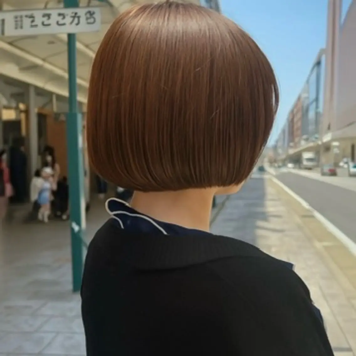 ショート カラー ボブ カット ヘアカラー トリートメント 【nui 茨木】 清水優のヘアスタイル