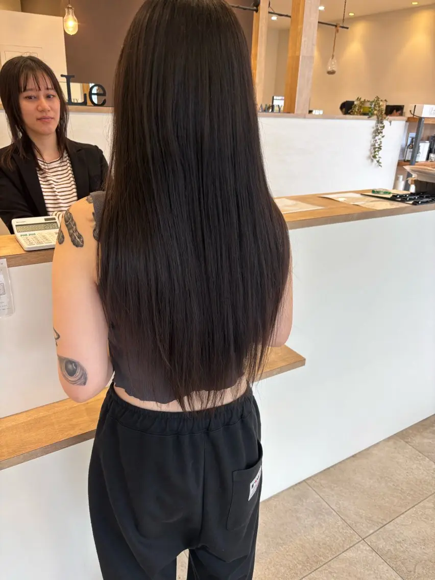 ロング 縮毛矯正 安田 美由紀のヘアスタイル