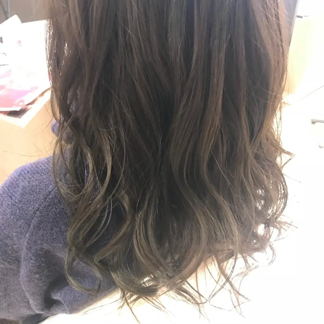ロング カラー グレージュ シアーグレージュ カット ヘアカラー Oopsレイヤー 加藤澄都のヘアスタイル