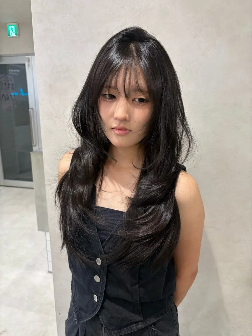 ロング ハッシュカット ハイレイヤー レイヤーカット カット Yuta✂︎ 韓国レイヤー🪽のヘアスタイル