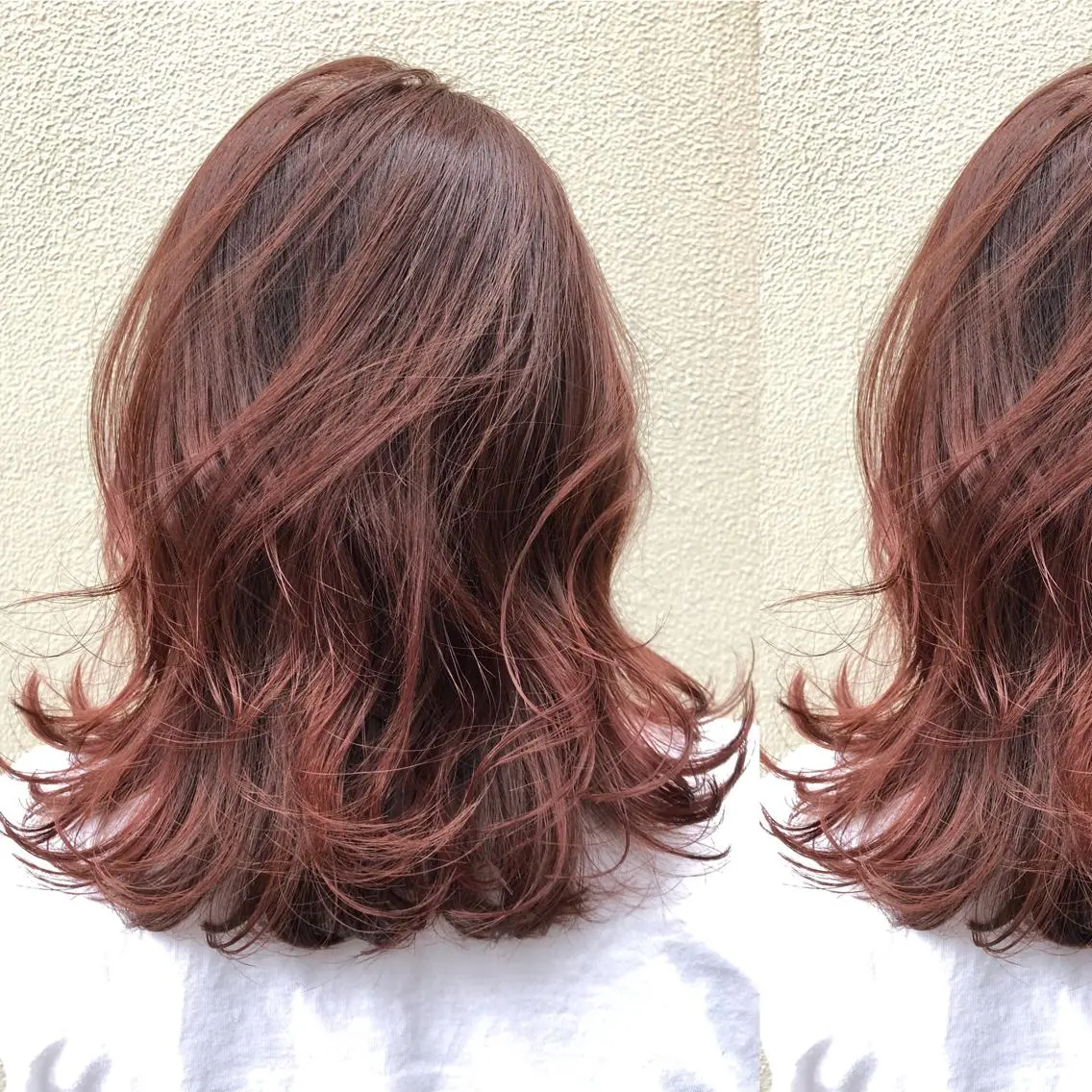 ミディアム カラー ラベンダーカラー ピンクカラー ピンクラベンダー ヘアカラー ツキノキ ミナのヘアスタイル