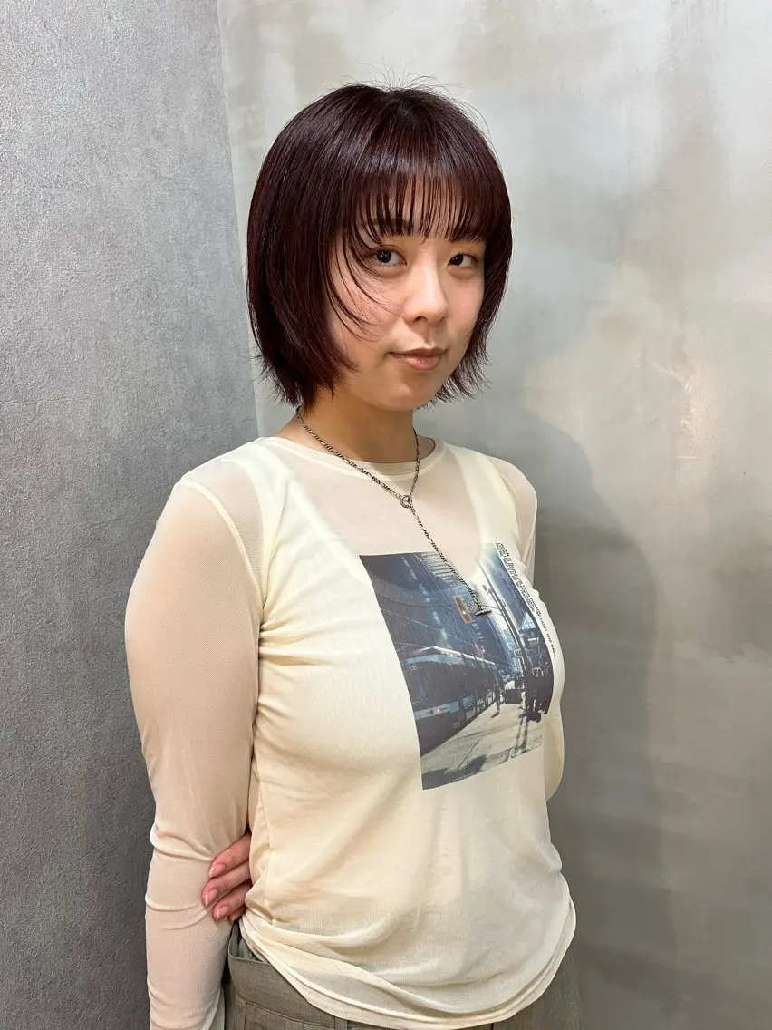 【ちょっとしたメンテナンスに🆗】透明感カラー＋トリートメント+似合わせ前髪・顔周りカット🩰✨(ブリーチ無し)の写真
