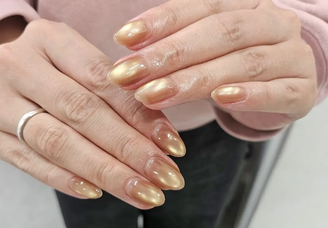 ネイル ジェルネイル マグネットネイル オフィスネイル ワンカラーネイル パラジェル ハンドネイル puku nail 🌼kazu🌼のネイルデザイン