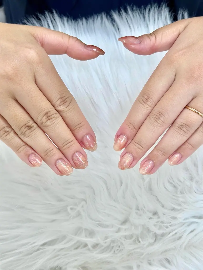 ネイル グラデーション ラメ(グリッター) ラメグラデーション オフィスネイル ハンドネイル PROVE NAIL 爪整体のネイルデザイン