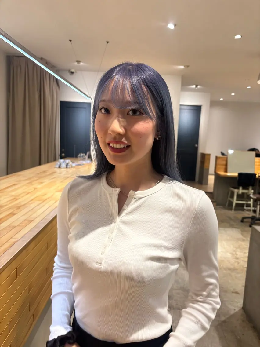 セミロング カラー 透明感カラー ダブルカラー ヘアカラー NAVY/ Miharuのヘアスタイル