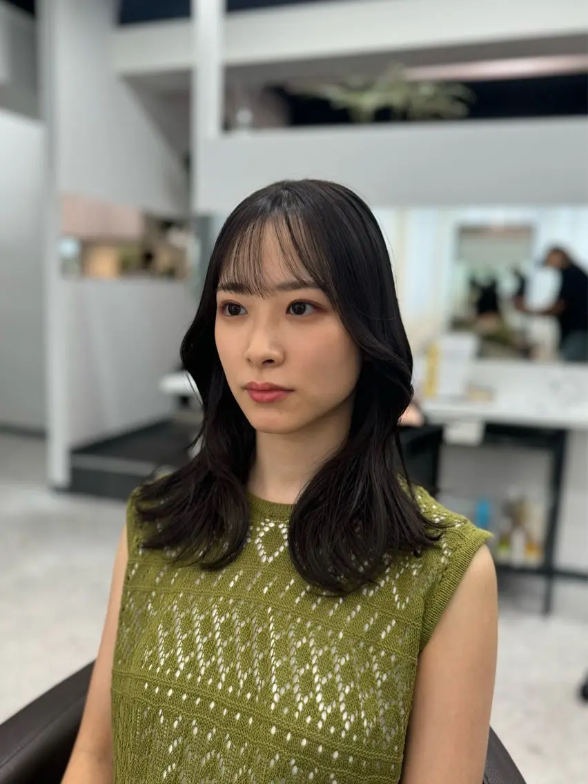 ミディアム 顔周りカット 小顔カット 可愛い顔周りカット お任せください✨中川のヘアスタイル