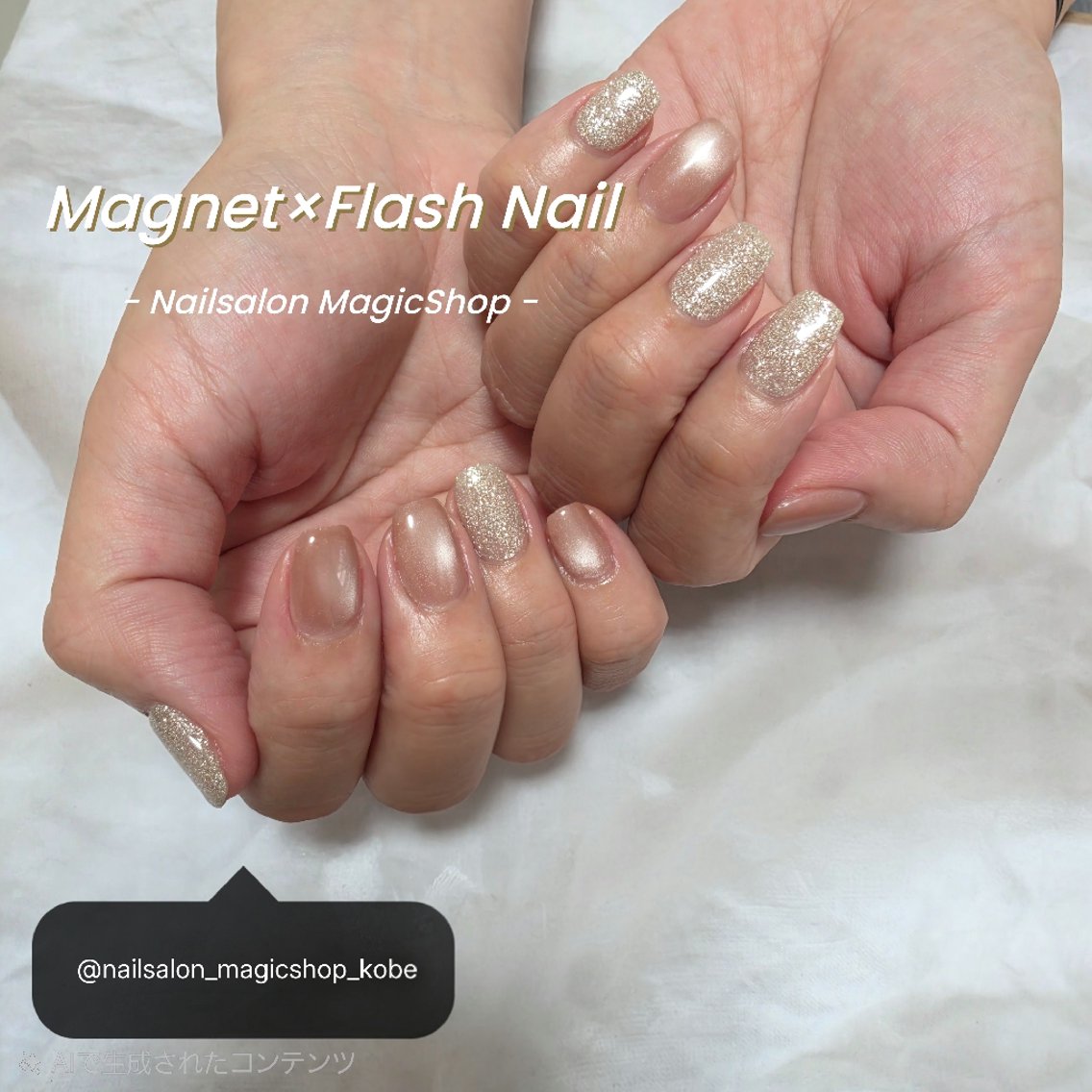 ネイル フラッシュネイル ジェルネイル マグネットネイル シンプルネイル ソフトジェル ハンドネイル Nailsalon MagicShopのネイルデザイン