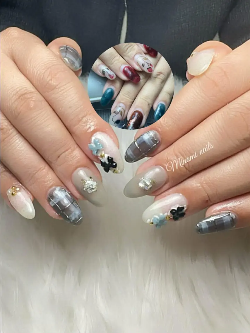 ネイル フラワーネイル ラメ(グリッター) Minami Nailsのネイルデザイン