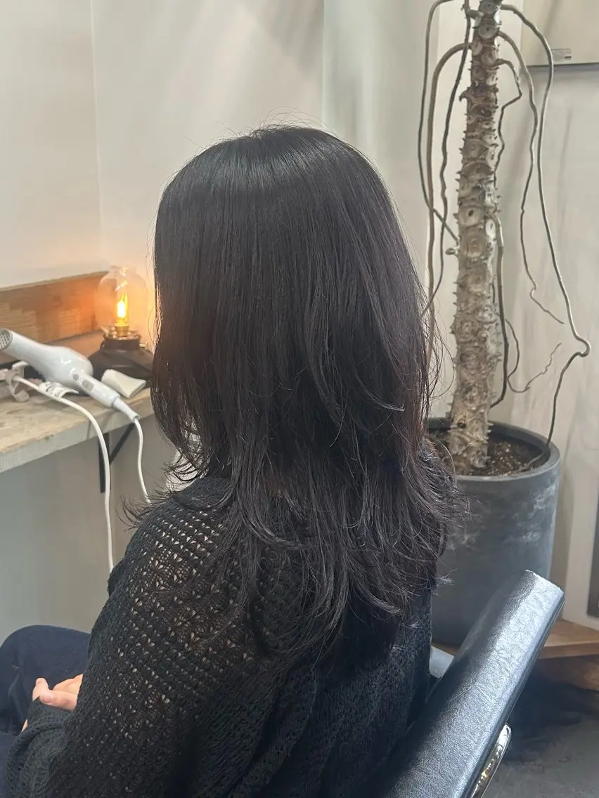 セミロング カラー ハッシュカット か れんのヘアスタイル