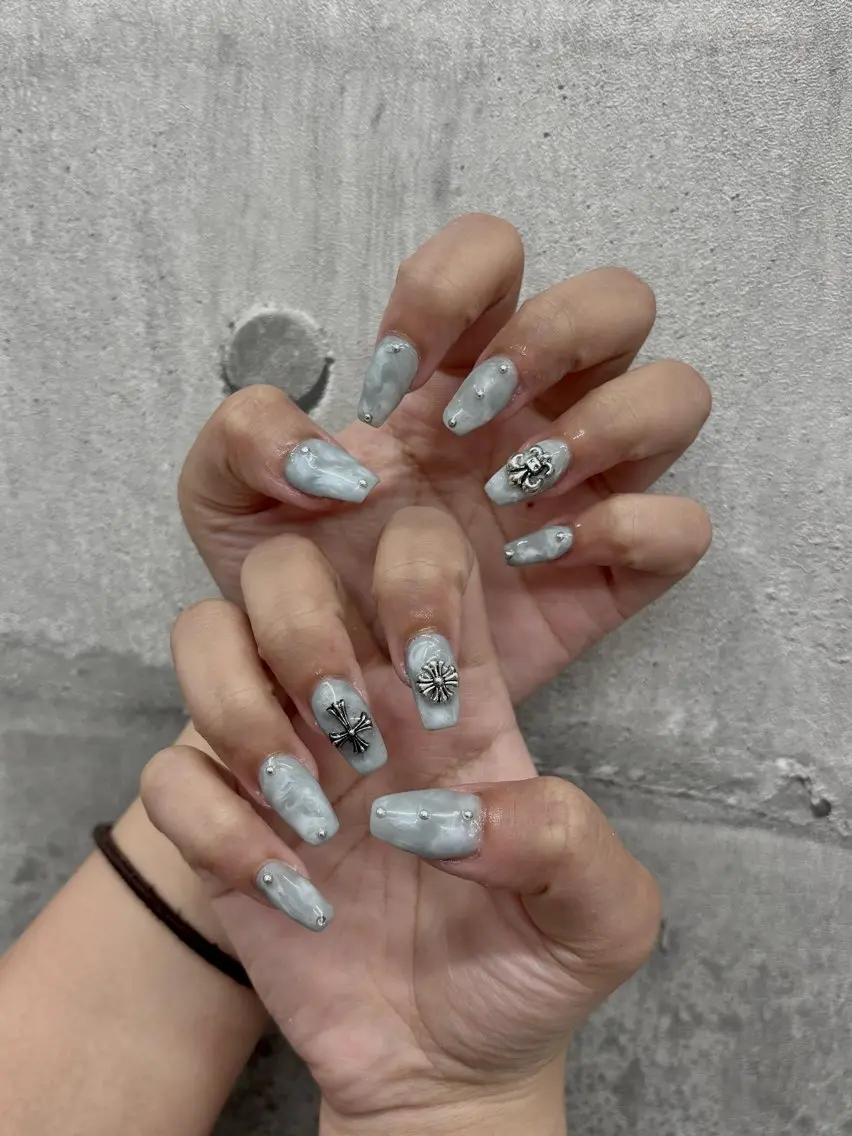 ネイル 大理石ネイル(マーブル) ハンドネイル 🦋WOLTOKYO 🦋shizukuのネイルデザイン